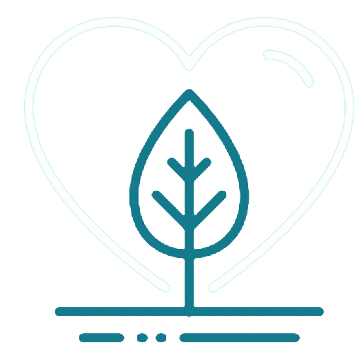 Vegan cruelty free leaf in heart symbol