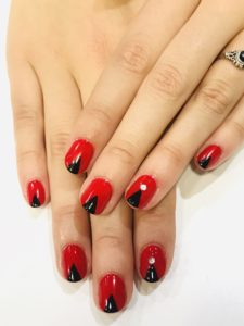nail art design design in CND Shellac at Nataya beauty Manchester vegan salon