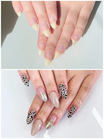 Natural nails Manicure Nataya Beauty CND Shellac manchester nail art glitter cow print