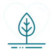 Vegan cruelty free leaf in heart symbol